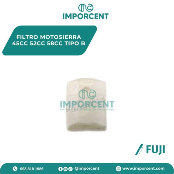 FILTRO MOTOSIERRA  45CC 52CC 58CC TIPO B