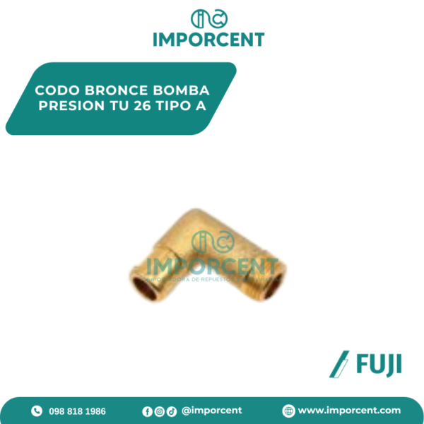 CODO BRONCE BOMBA PRESION TU 26  TIPO A